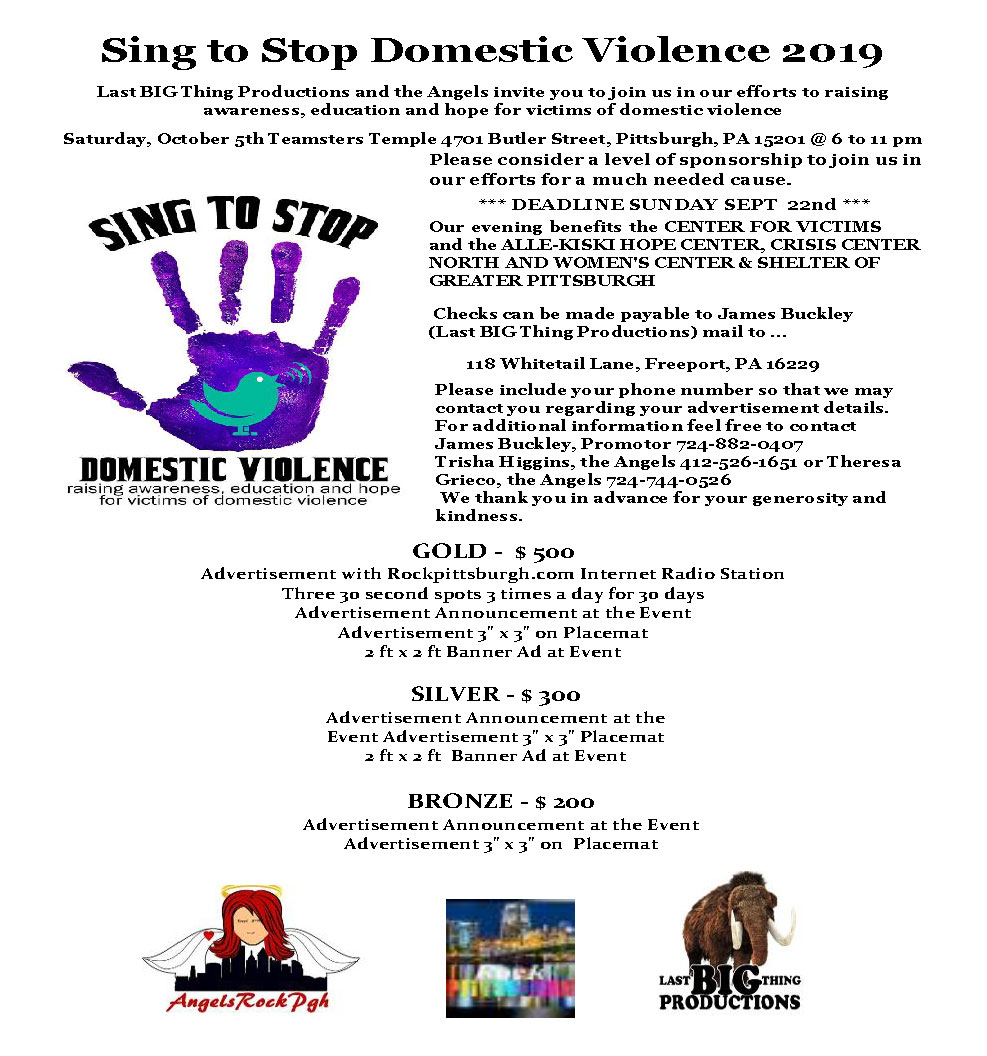 Third Annual “Sing to Stop” Domestic Violence Benefit Concert On For October 5th