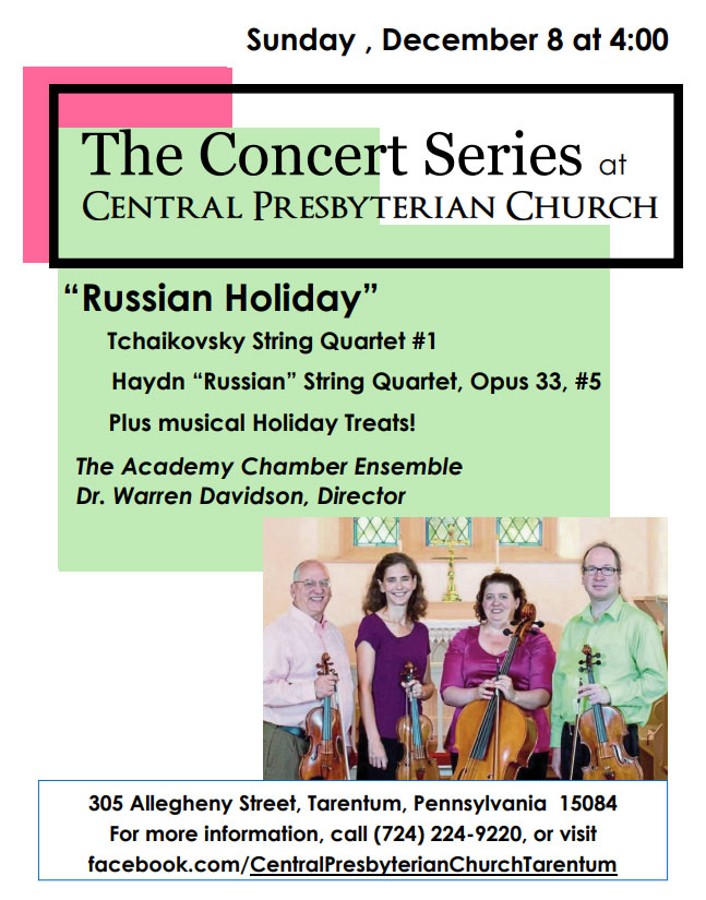 “Russian Holiday” Concert in Tarentum this Sunday