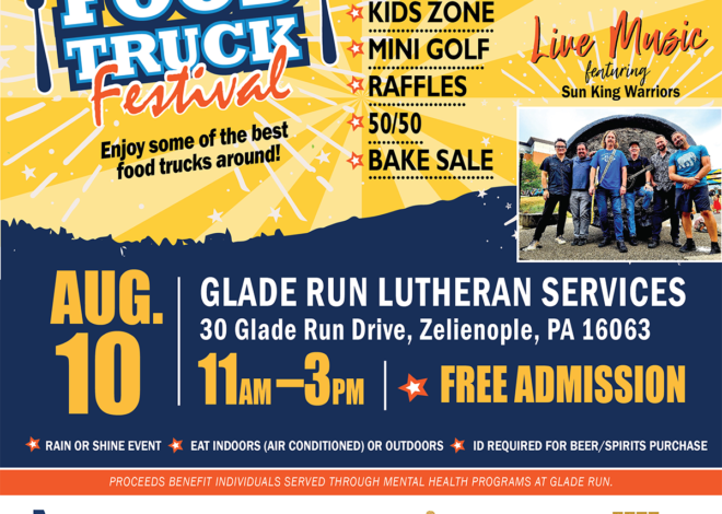 Glade Run Hosts 5th Annual Family Food Truck Festival Saturday, August 10, 2024