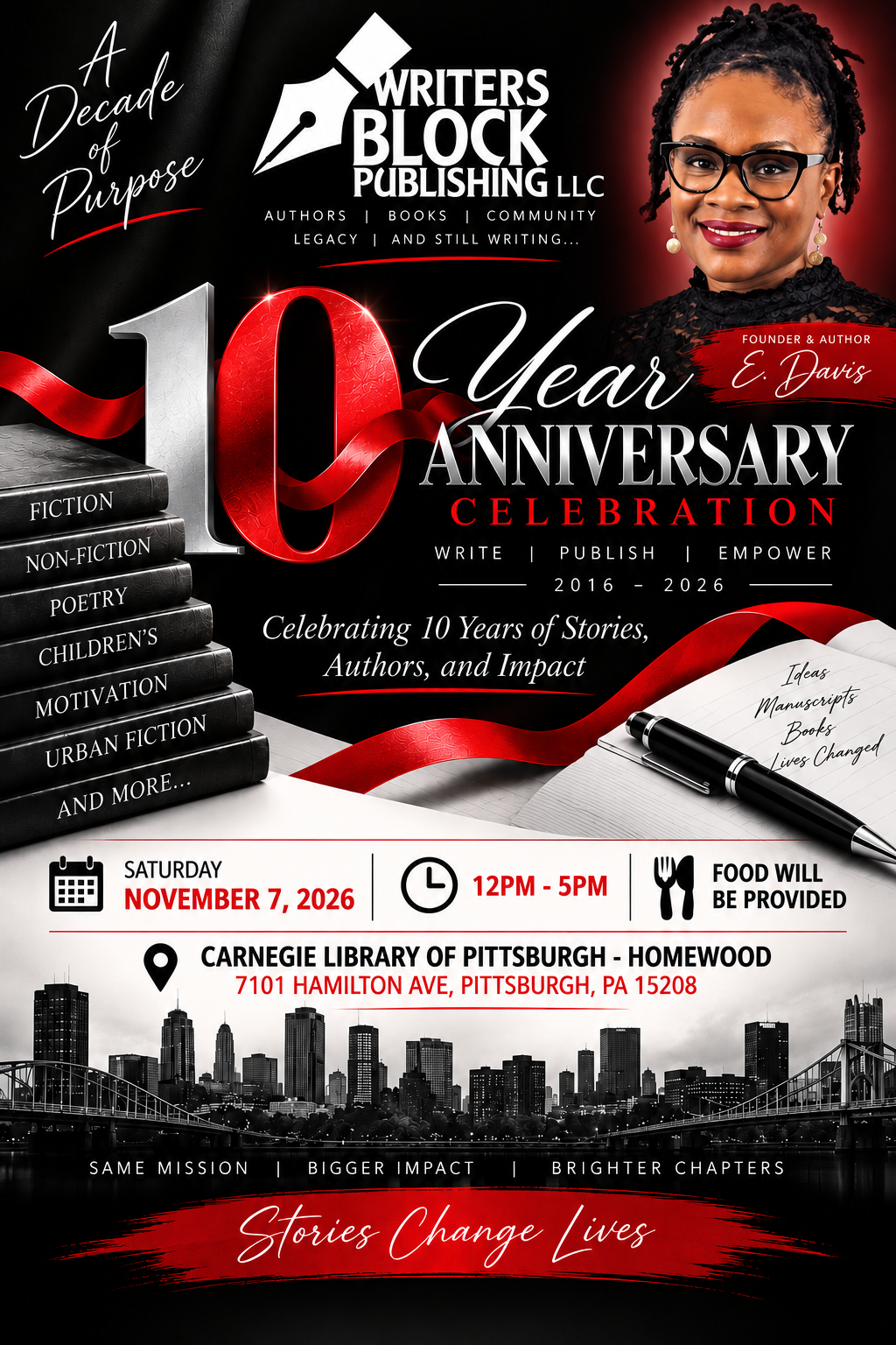 Writers Block Publishing LLC 10 Year Anniversary